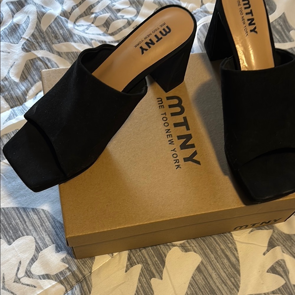 MTNY Black Mules Sleek Minimalist Design